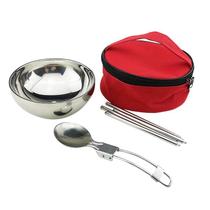 Tableware bowl spoon chopsticks spoon student travel Amazon travel fishtail stainless steel bowl printable camping outdoor