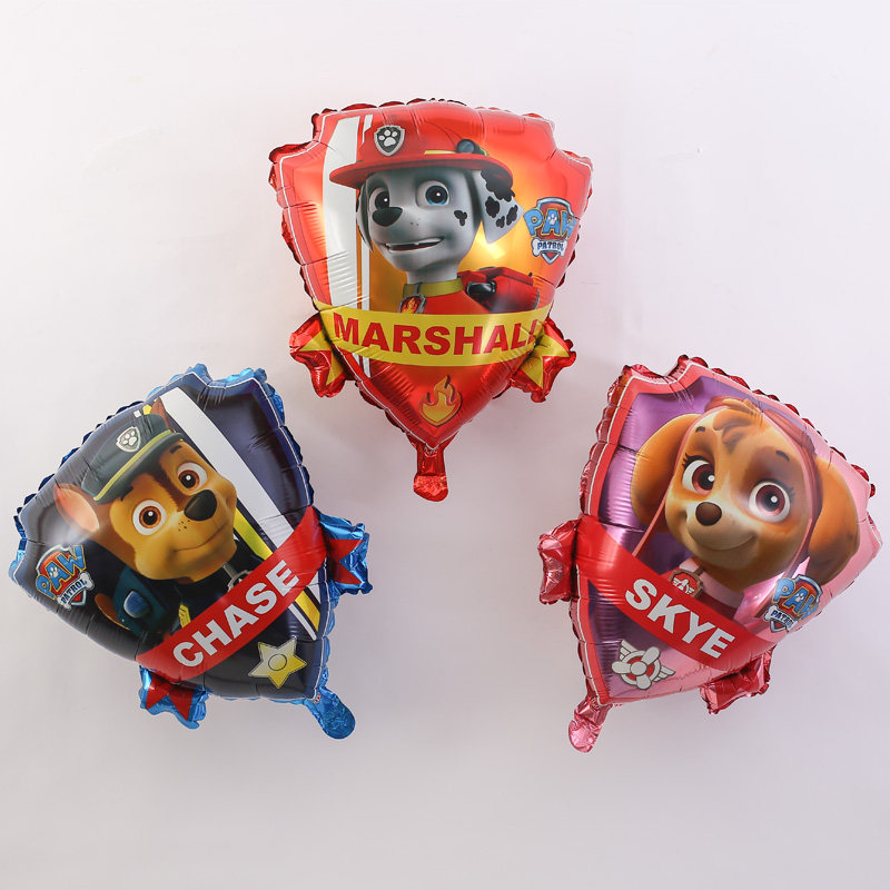 Children's Birthday New Styling Shield Balloon Wang Wang Themed Aluminum Foil Balloon Dog Patrol Aluminum Film Balloon