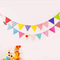 Po Dot Love Triangle Paper Color Flag Venue Party Colorful Flag Girl Hearts Room Decoration Arrangement Paper Decorations