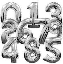 32-inch large number 0-9 gold and silver color digital aluminum film Balloon Birthday Party Decorative Styling Arrangement