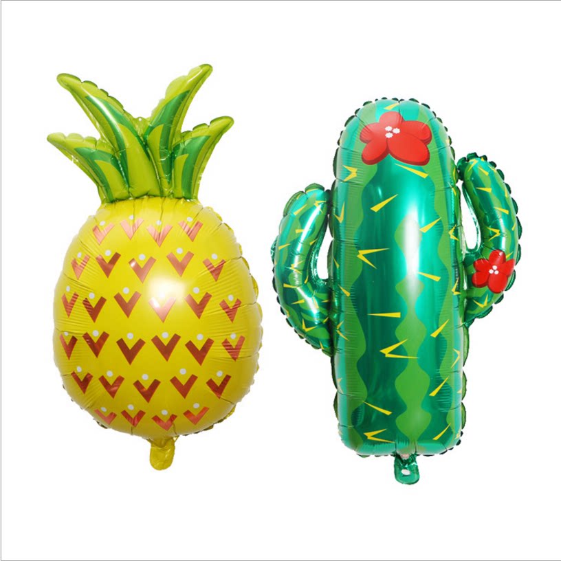 Summer Holiday Decorations Prom Party Arrangement Fruit Balloon Cactus Pineapple pineapple Watermelon Shaped Aluminum Film Balloon