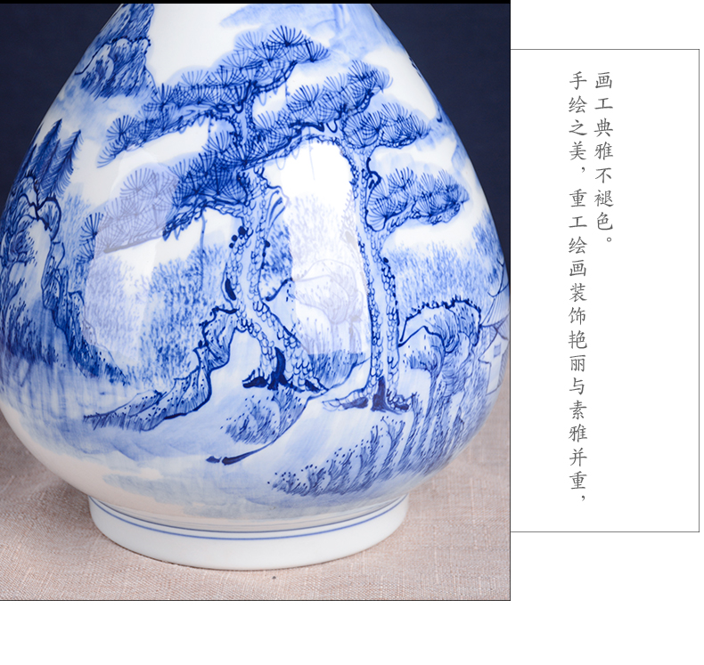 Hand - made 10 jins bottle of blue and white porcelain jars of jingdezhen manual mercifully decorative bottle bottle sealed jar of wine collection