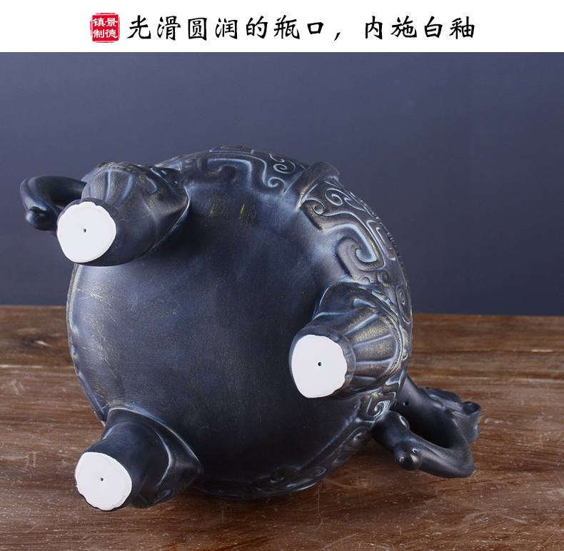 Jingdezhen ceramic three catties liquor bottles of wine pot antique bronze home empty bottles of wine jar sealing wind jugs