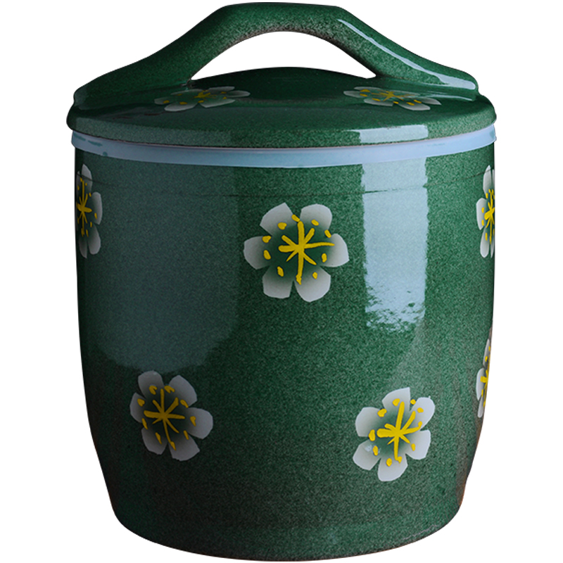 Jingdezhen ceramic barrel with cover home 10 jins 20 to 30 jins flour barrels old insect - resistant seal storage tank