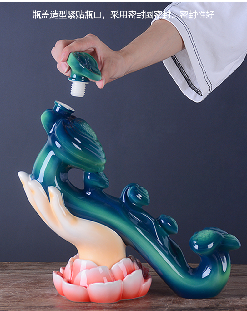 An empty bottle of jingdezhen ceramics with gift box home 2 jins creative best wine jar sealing wine jugs
