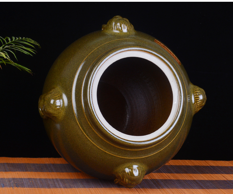 Jingdezhen ceramic it barrel household 50 kg 100 installed with cover face antique tea cylinder seal cylinder storage tank