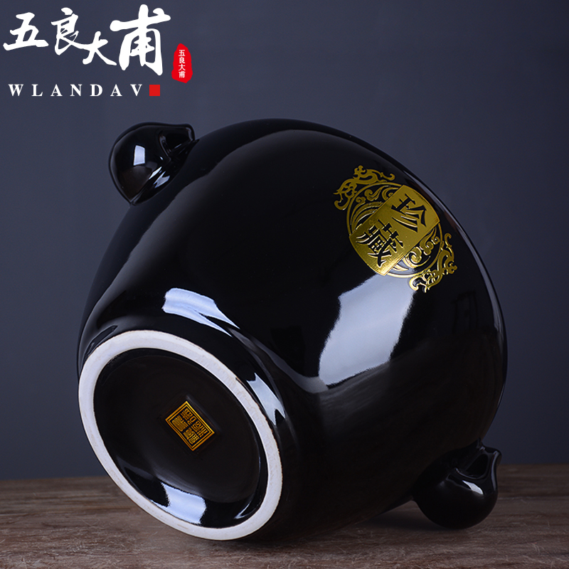 Home 5 jins of jingdezhen ceramic wine jar SanJiu 7 kg sealed hoard archaize wind liquor bottles with gift box