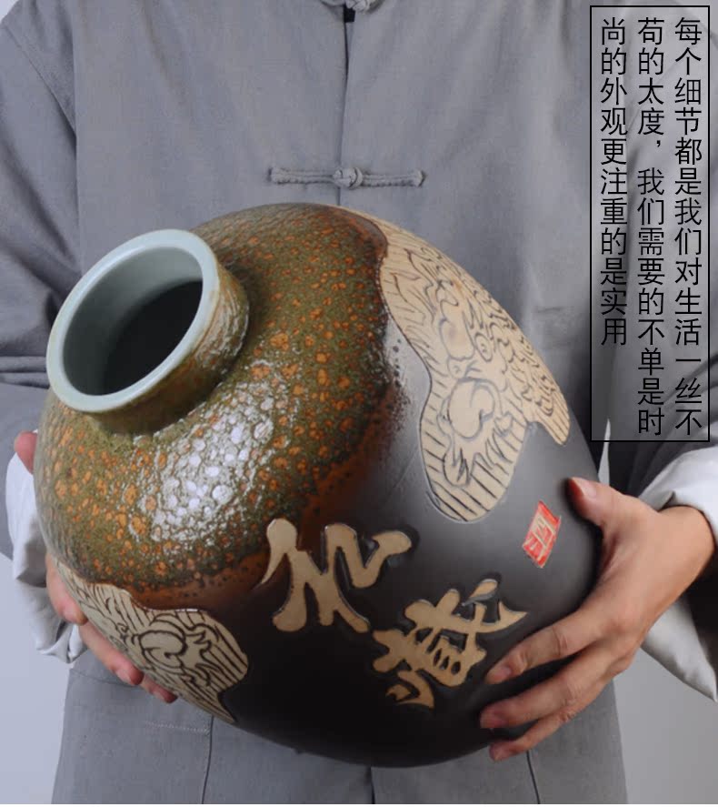 Archaize of jingdezhen ceramic wine jars home 10 jins 20 jins in 100 to 50 kg liquor sealing hoard it