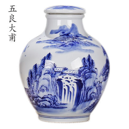 Jingdezhen ceramic bottle hand - made 10 jins jars seal dip jugs thickening lead - free wine bottles