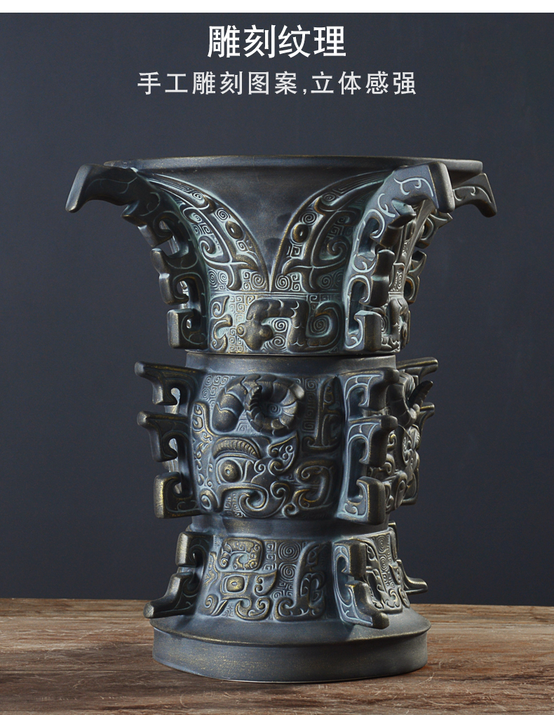 An empty bottle of jingdezhen ceramic home three catties 5 antique bronze powder wind hip seal wine wine jars