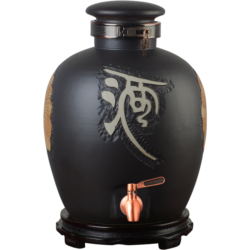 Jingdezhen ceramic jar home 50 to 10 jins 20 jins archaize seal pot liquor cylinder pressure balance function