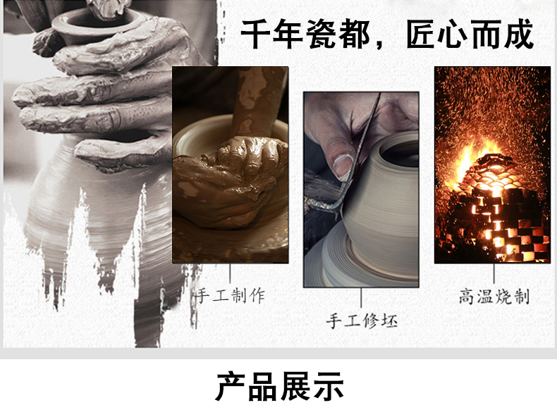 Jingdezhen big jar 100 catties of earthenware 50 barrel archaize mercifully wine GuanPing household seal storage tank