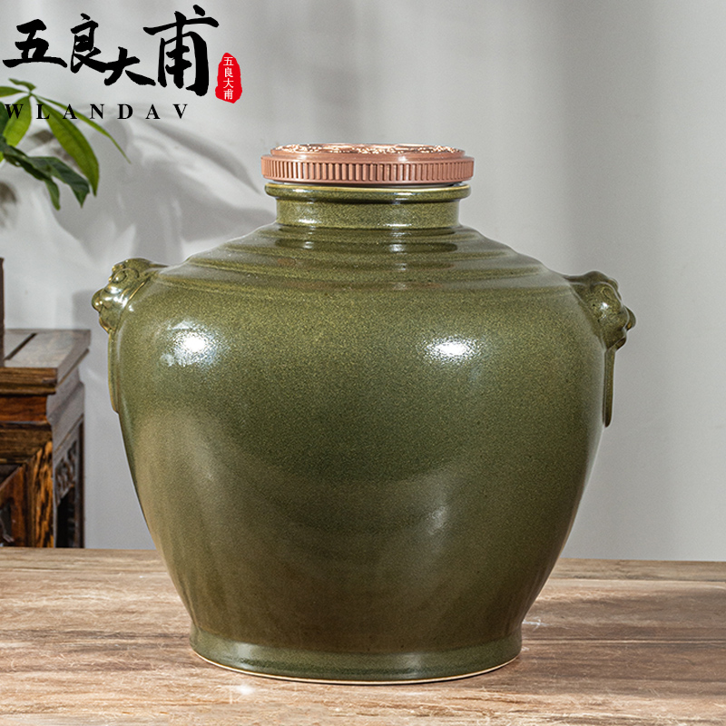 Jingdezhen ceramic mercifully wine jars home 20 jins put sealing liquor cylinder archaize wind wine bottle of aged wine
