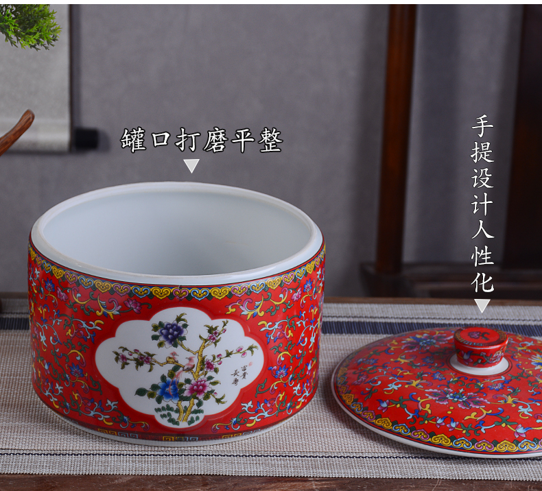 Jingdezhen ceramic tea pot large hand - made tea urn pu 'er the receive a case of household seal storage tea cake and POTS