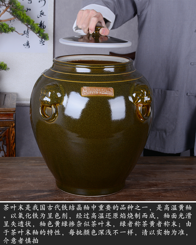 Jingdezhen ceramic barrel with cover home 15 kg 30 jins of 50 kg 100 vintage ricer box archaize seal storage tank