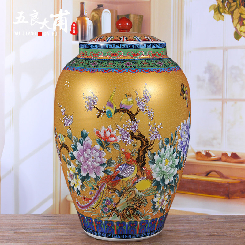 M Ricer box barrel jingdezhen ceramic altar 50 kg flour noodles barrels of kitchen storage cylinder barrel storage tank decoration