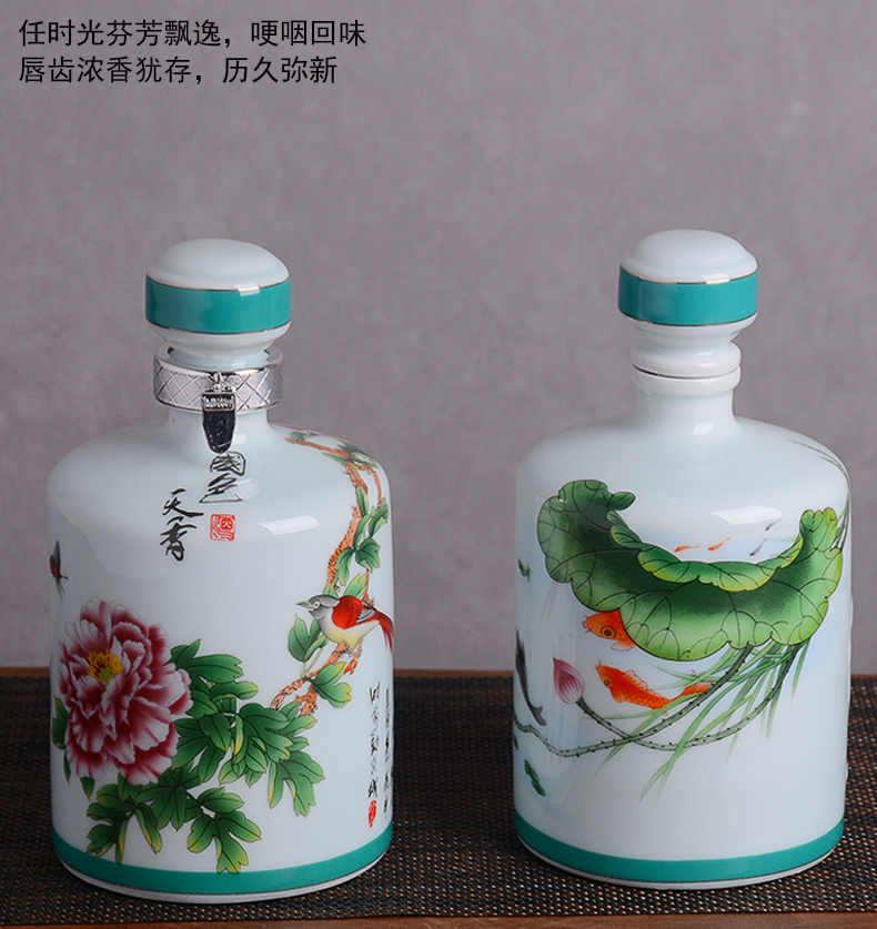 Jingdezhen 1 kg pack creative ceramic empty bottles with JinHe liquor altar archaize hip household seal wine