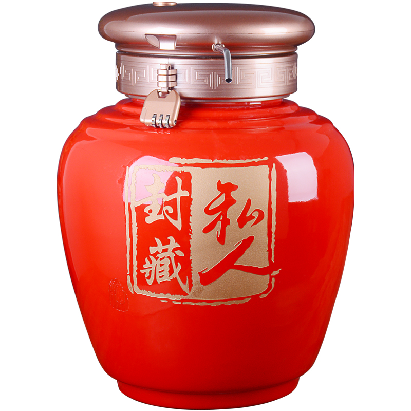 Jingdezhen ceramic mercifully wine jars home 30 jins 50 put intelligence put it archaize wind seal vintage wine jar