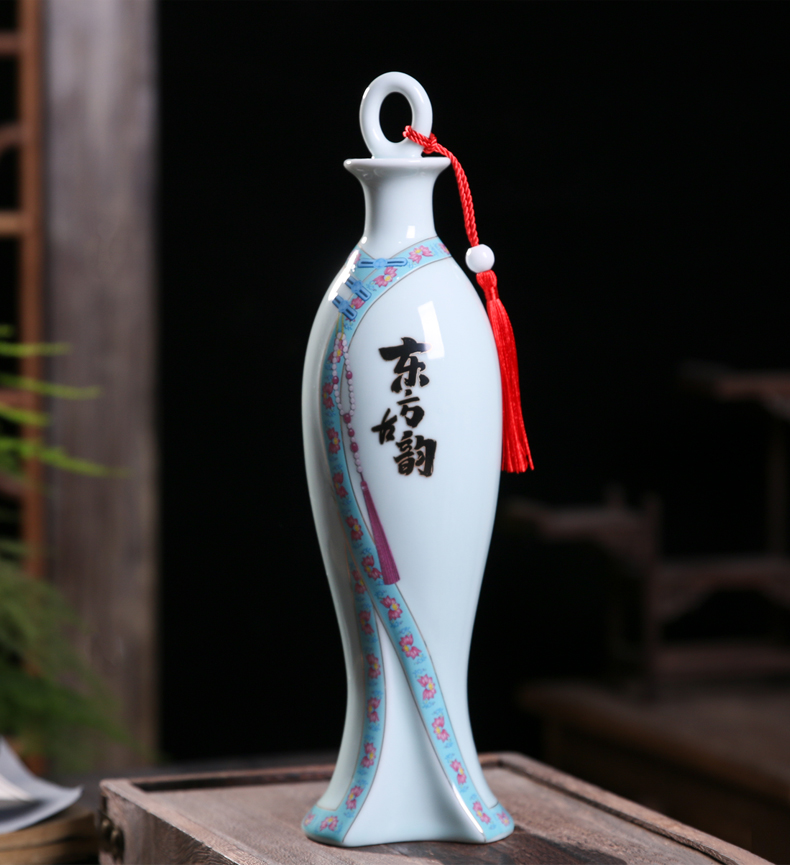 Jingdezhen ceramic bottle with gift box home 1 catty palaeowind protoplasmic small jar SanJiu sealing liquor jugs