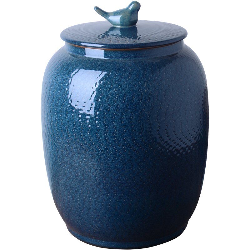 Ceramic barrel with cover home 20 jins of 30 kg to rice storage box flour barrels of old moistureproof insect - resistant seal storage tank