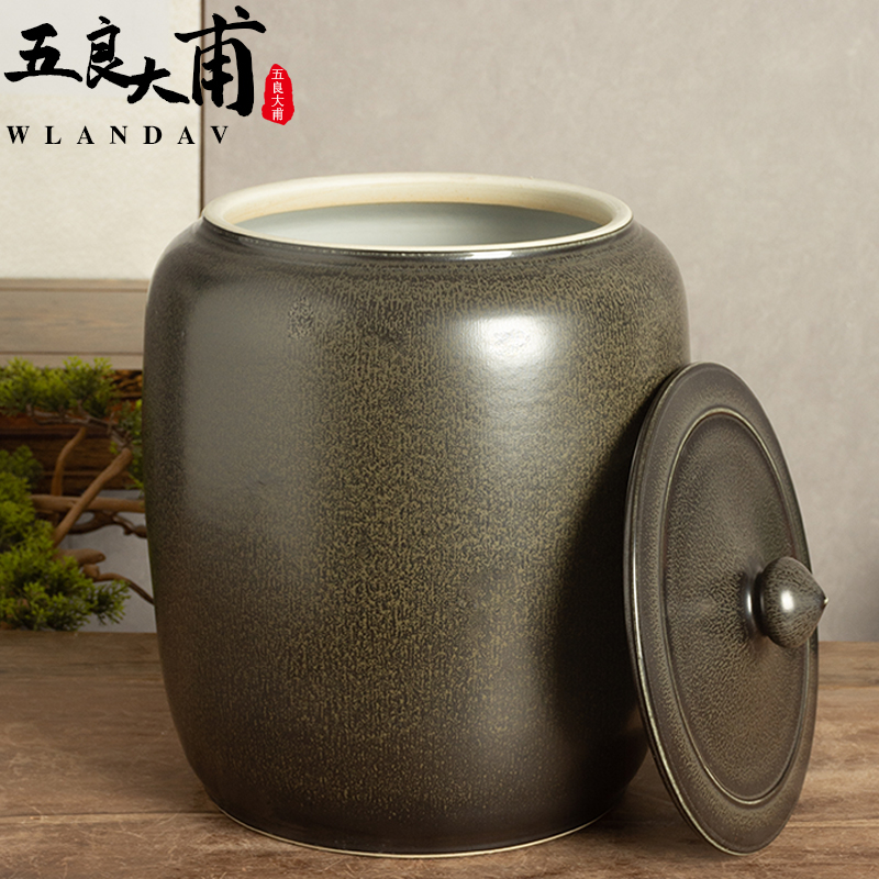 Jingdezhen ceramic barrel loading thickening ricer box archaize home 20 jins 30 jins insect - resistant tide grains, sealed storage tank