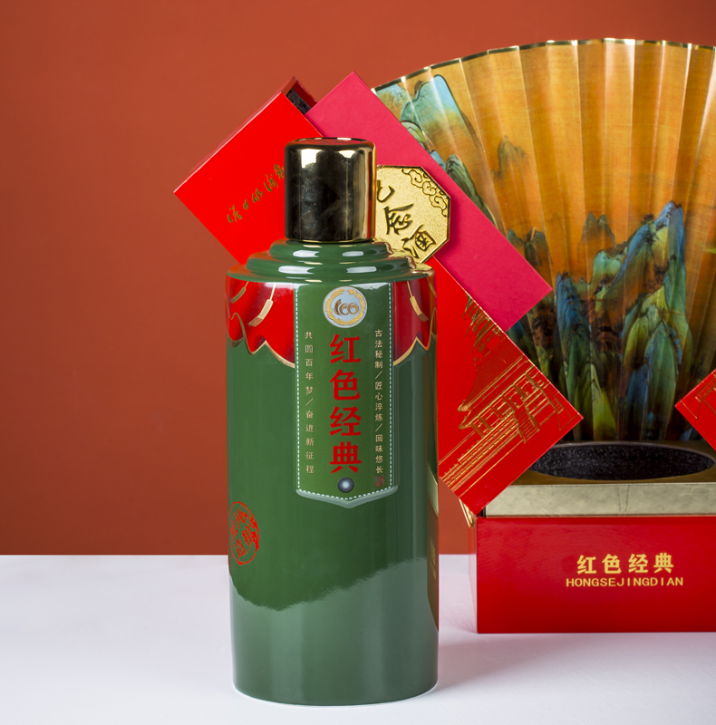 An empty bottle of jingdezhen ceramics with gift box home 5 jins of 10 jins of archaize wind hoard away wine liquor jar