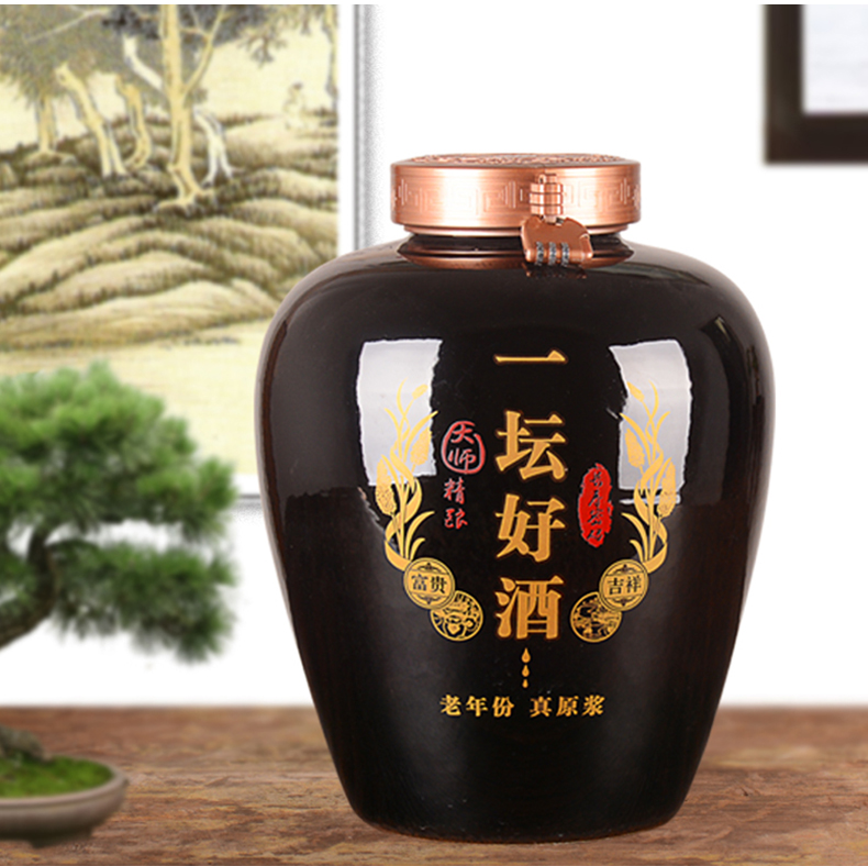 Archaize of jingdezhen ceramic terms jars home 20 jins 50 with cover sealing gap hoard it sealed storage tank