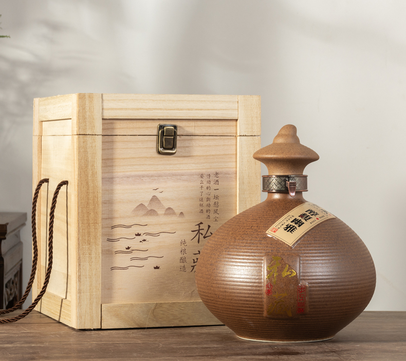 Archaize of jingdezhen ceramic jar home 1 catty three catties 5 seal liquor bottles with creative wine gift box