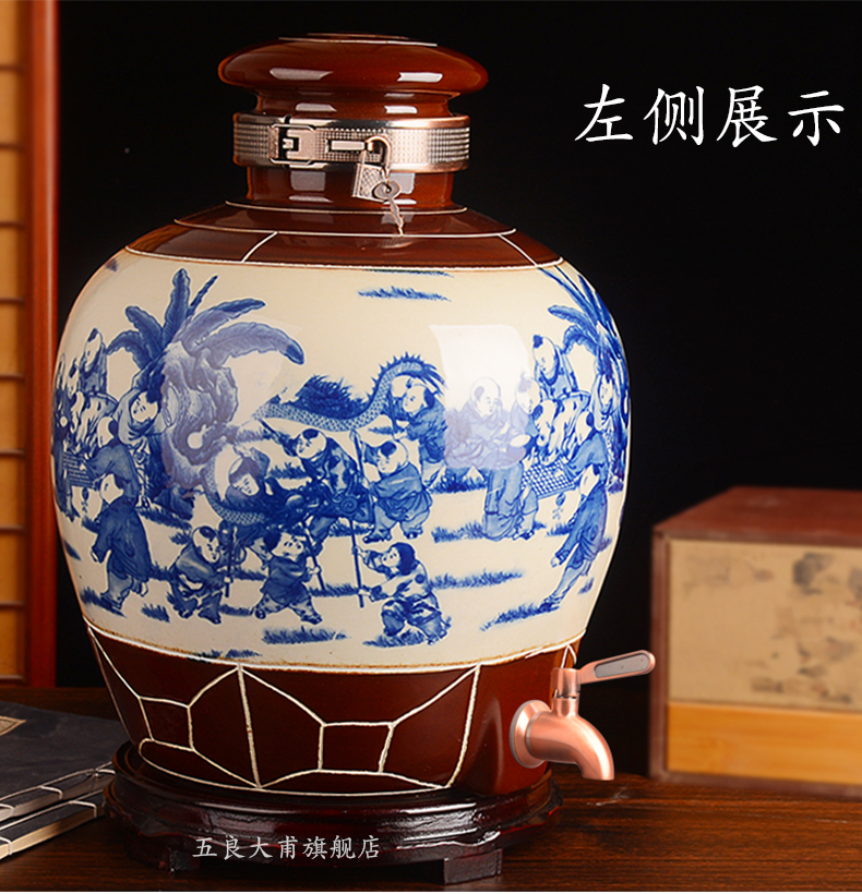 Jingdezhen ceramic terms jars 10 jins 20 jins 30 to 50 jins liquor cylinder with leading domestic sealed storage jar