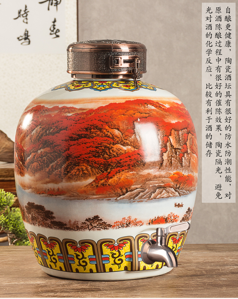 Mercifully wine ceramic jar with leading domestic 10 jins 20 jins special seal cylinder upset liquor brewing tank restoring ancient ways