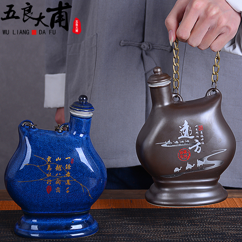 An empty bottle of jingdezhen ceramic 1 kg pack jar household creative liquor pot of wine gift box packing seal