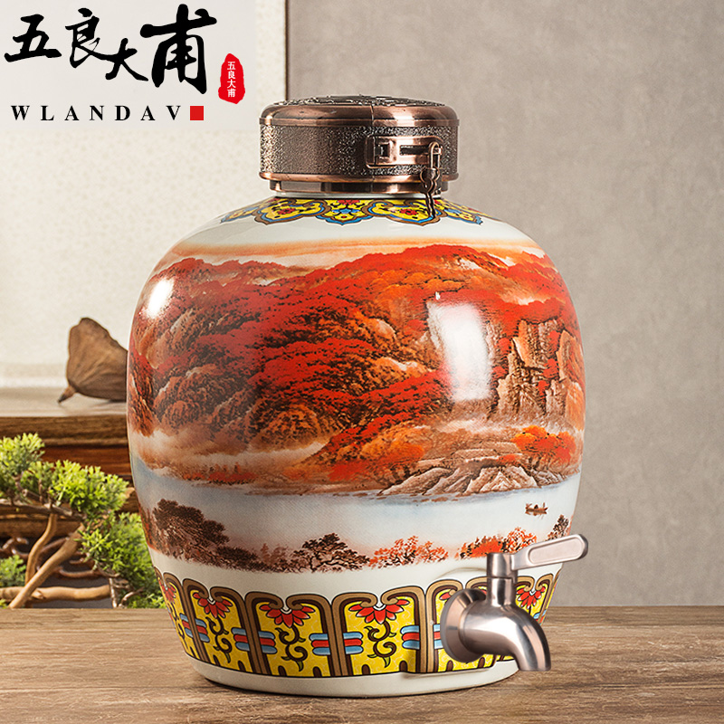 Mercifully wine ceramic jar with leading domestic 10 jins 20 jins special seal cylinder upset liquor brewing tank restoring ancient ways