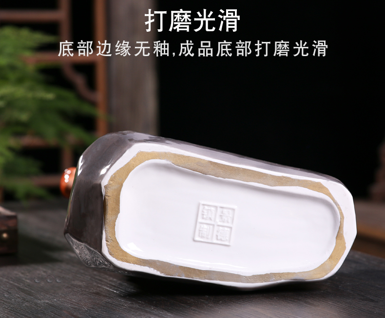 The year of The ox zodiac jingdezhen ceramic bottle with gift box 5 jins of sealed empty jar creative household pot liquor