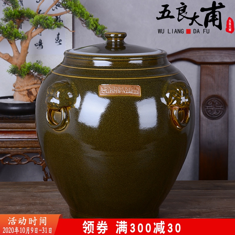 Jingdezhen ceramic barrel with cover home 15 kg 30 jins of 50 kg 100 vintage ricer box archaize seal storage tank