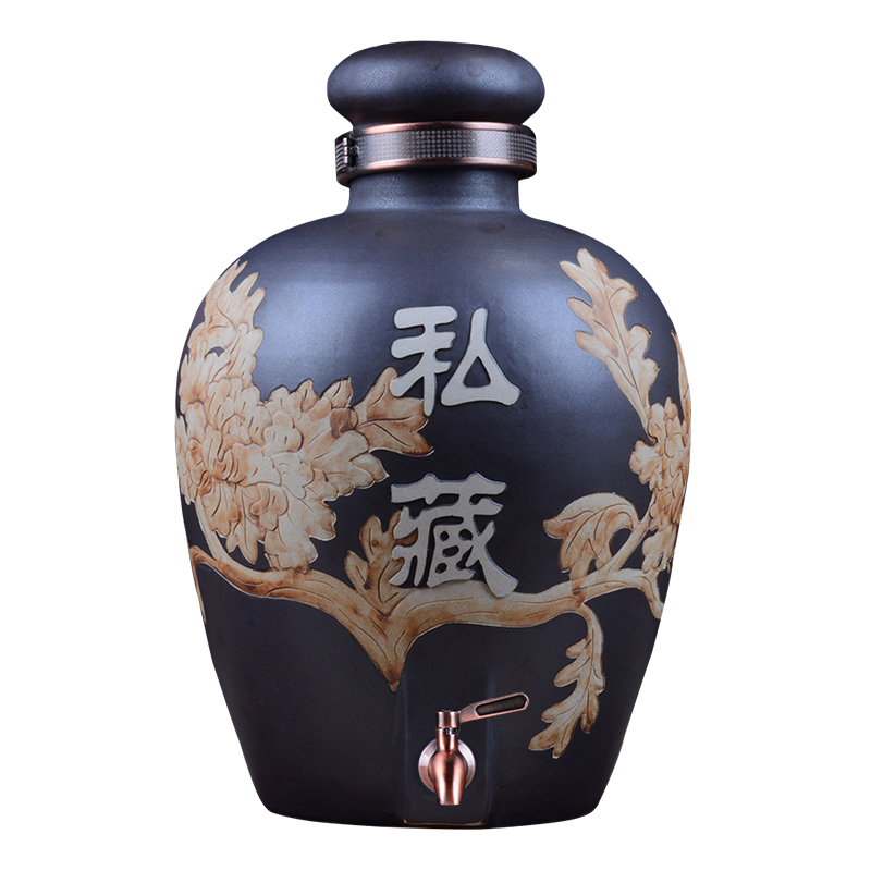 Jingdezhen ceramic terms glass jars with leading 20 jins 30 jins of 50 kg wine vintage wine jars with the lock