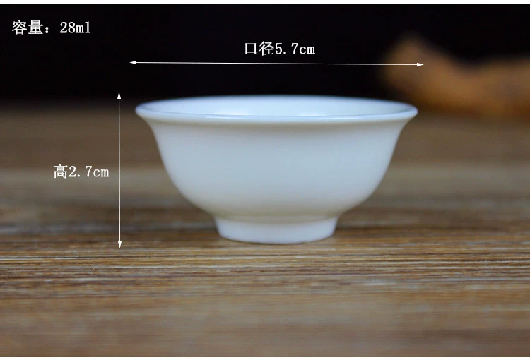 Mất gốm sứ trắng tinh khiết đặt nhà kungfu bộ trà trắng ngọc sứ pha trà ba-bát bát ấm trà - Trà sứ