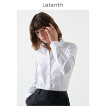 Leren 2022 Springtime Long Sleeve White Shirt Woman Superior Sense Pure Cotton Free of professional tooling temperament Business work clothes