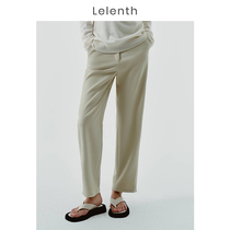 Leren 2022 springtime loose temperament to work casual professional western clothing pants with high waist pituality 100 lapped thickened pants children