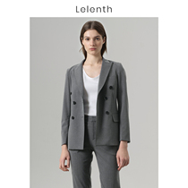Fall Professional Suit Jacket Female OL Grey Temperament High-end Civil Servant Interview Positive Dress Double Row Buttoned West Suit Suit