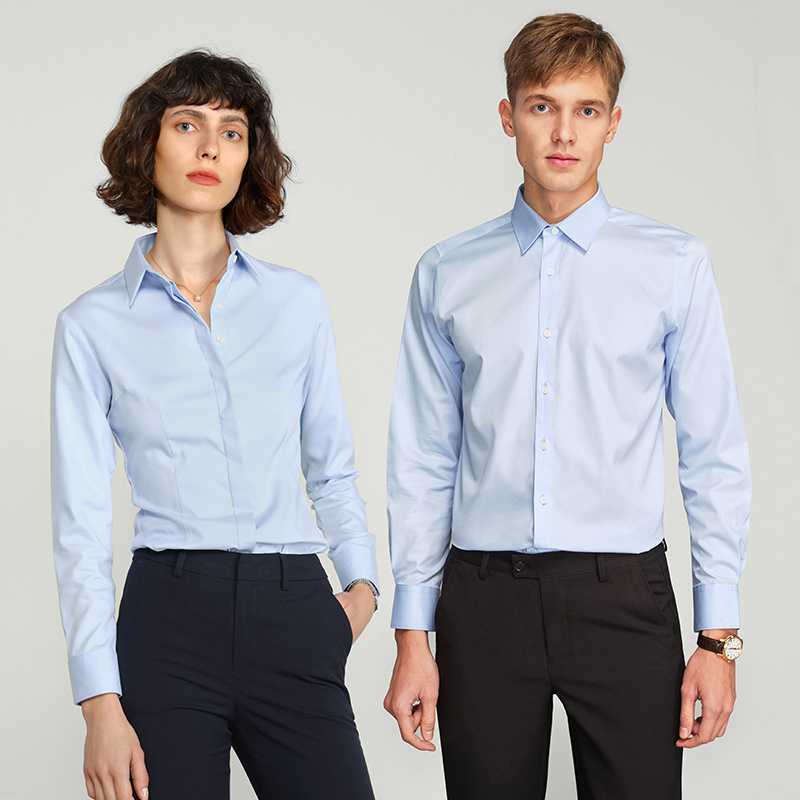 Lailon shirt men and women the same style long-sleeved 2022 autumn new business interview formal wear professional cotton non-ironing top