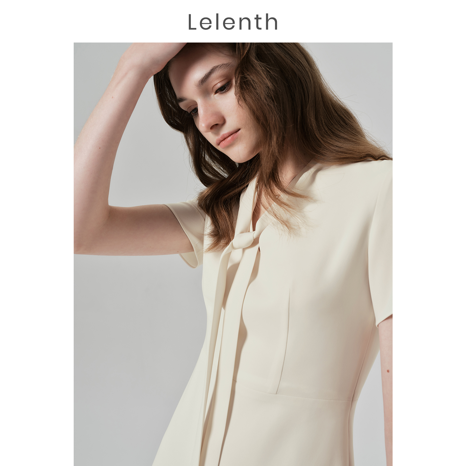 Lehlen Spring Summer High-end Minima Trio Acetate with Elegant Commuter Women's Dress OL closeted waist display slim A-word dress