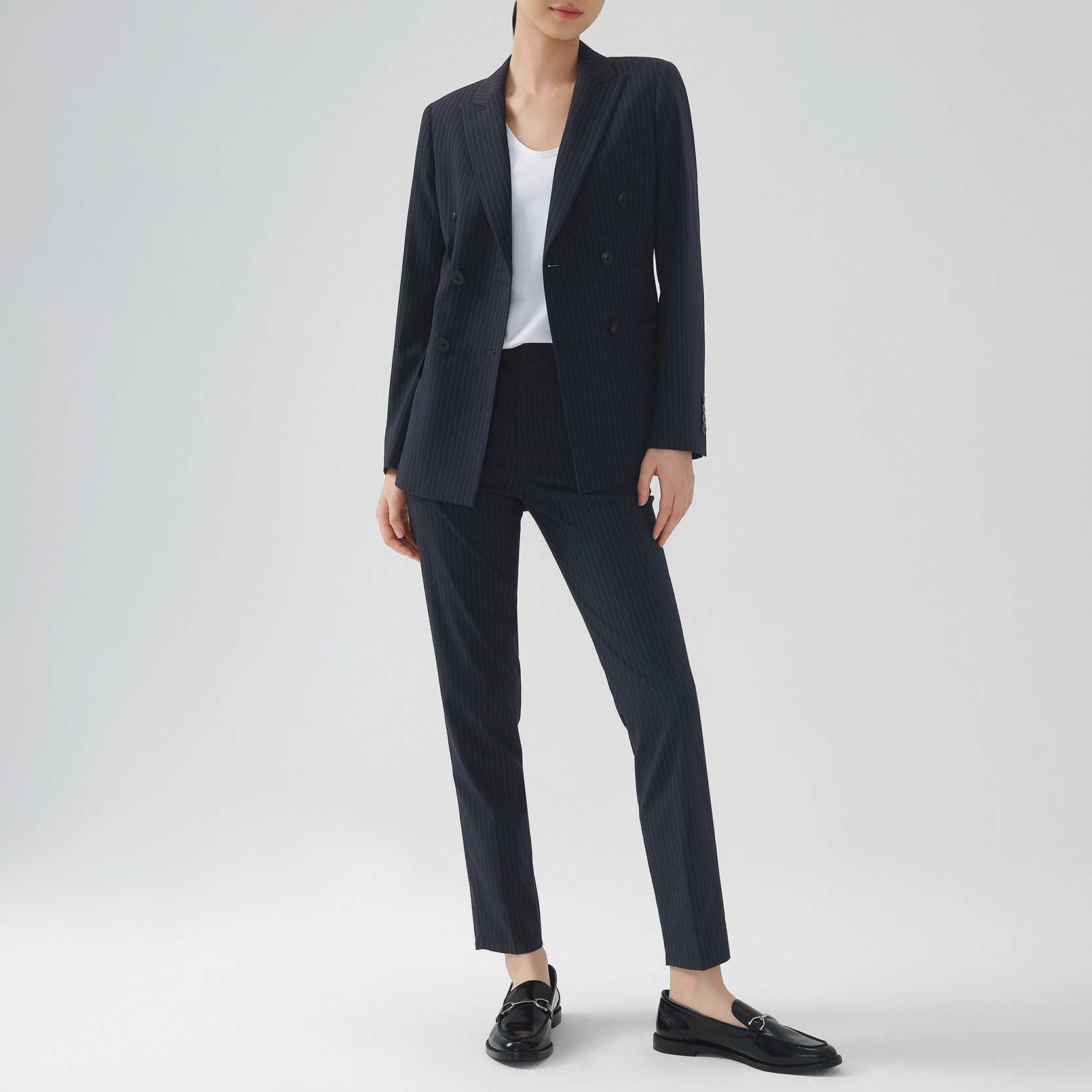 High-end temperament to work for men and women in the same commuter striped suit suit women Business interview to work in a suit suit