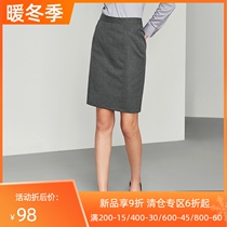 Professional dress womens dress long black professional hip dress spring and summer gray suit skirt dress pocket skirt