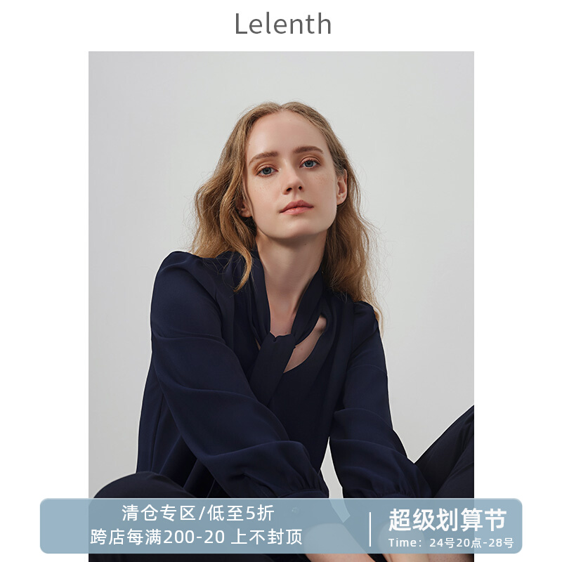 Laren Knowledge Elegant Float Band Loose Commuter White Chip Shirt Woman Sleeve OL Shirt