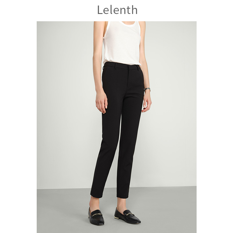 2021 Fall New Coveted Straight Drum Display Slim Casual Western Clothing Pants Black Commute Microcone Pro Small Leggings Pants