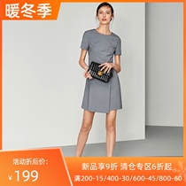 Spring and summer black professional dress short sleeve ol temperament slim skirt long commuter intellectual gray hip skirt