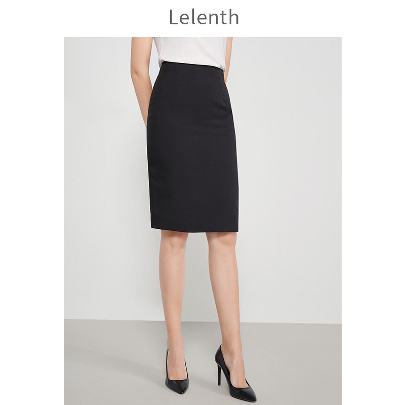 Spring Summer Vocational Half Body Dress Woman Black High Waist Display Slim Middle Long Dress Commuter Step Skirt Workpack Hip Positive Dress West Dress