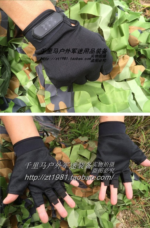 Găng tay ngoài trời Những người đam mê quân sự thiết bị thở nam chống trượt một nửa ngón tay găng tay thể thao Găng tay câu cá tiếp xúc với năm ngón tay găng tay nam