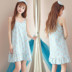 Hàng ngày đặc biệt phiên bản Hàn Quốc của dây đeo váy ngủ nữ cotton mỏng phần V-cổ gợi cảm Bộ đồ ngủ cô gái ngọt ngào dễ thương áo choàng mùa đông Đêm đầm
