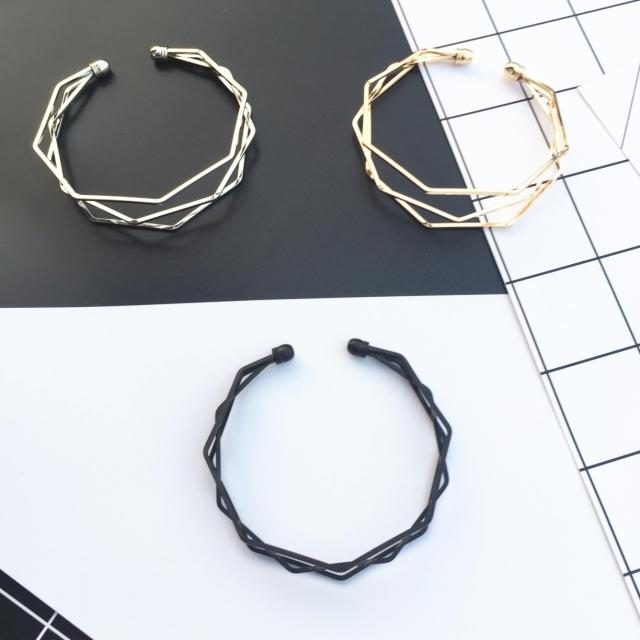 Châu âu và Hoa Kỳ gió tối giản tính cách hoang dã tính khí hình học ba chiều đa giác kim cương mở bracelet trang sức sinh viên Hàn Quốc phiên bản